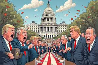 make a funny political cartoon for you