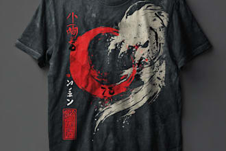 create a custom  style t shirt design, anime,