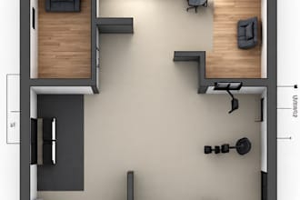 2d matterport,3d basement design with 3d ugc video rendering