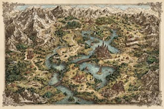 fantasy map illustration, dnd map