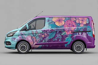 do itasha car wrap design, racing car wrap, car wrap design
