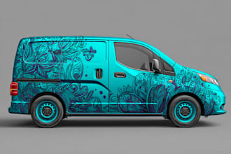 make car wrap design, vehicle sticker or decals wraps design