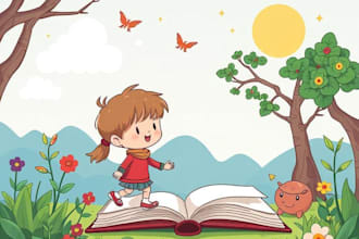 do children book and comic book illustration design