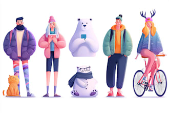 design character vector illustrations for comercial use