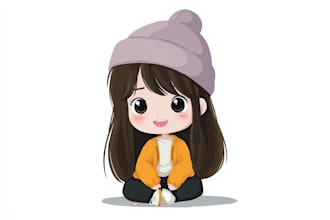 draw cute vector character with chibi style