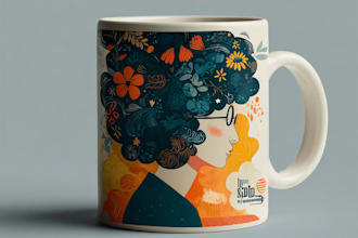 do custom typography coffee mug design or cup design