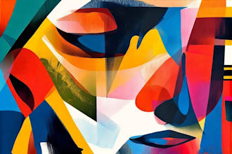 draw illustration expressionism portrait, abstract art