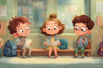 draw children illustrations and cover for children book