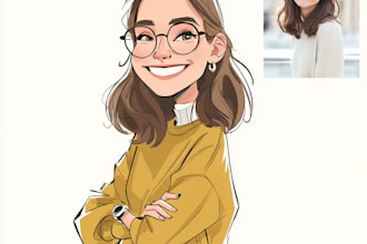 make a cartoon portrait caricature drawing from a photo