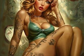 draw a pin up girl and pin up girl