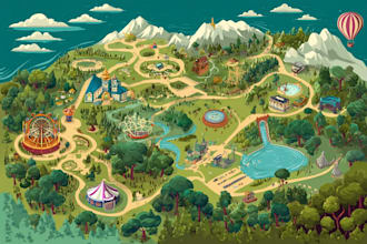 draw beautiful map in vector illustration