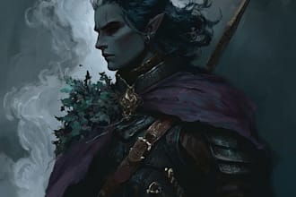 create fantasy dnd character art, illustration, concept art