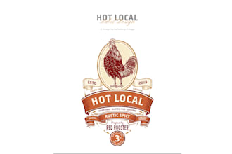 design high quality horse and trees, cheese restaurant vintage logo