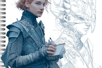 draw fantasy dnd character illustration for you