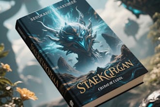 create a stunning fantasy or scifi book cover for you