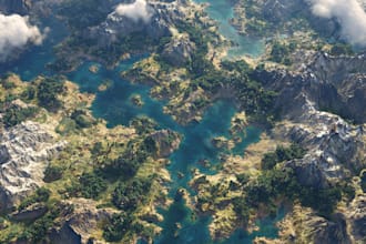 create a beautiful fantasy map in 4k for you