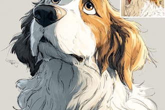 draw pet portrait with disney style