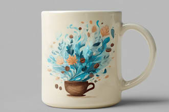 create coffee mug design for merch