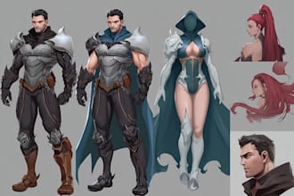 draw a superhero or character concept art in my style