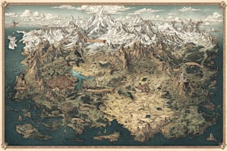 draw a professional top down fantasy map for you
