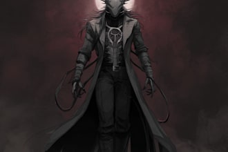 make fantasy character in horror style