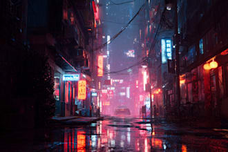make a futuristic cyberpunk city and background art