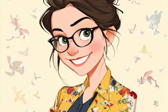 make a disney children cartoon illustration
