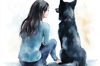 draw pencil sketch, watercolor, line art, drawing