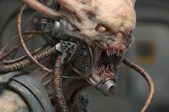 make you custom sci fi horror  for you