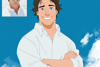 draw your pets into cute disney cartoon illustration