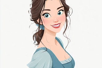 turn your portrait into a disney style cartoon illustration