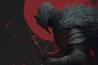 draw custom dark berserk style art and dark art illustration