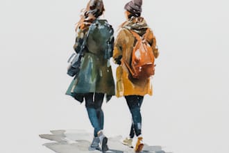 a paint unique surrealist watercolor portraits for you