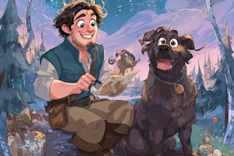 do your cartoon portrait in disney style