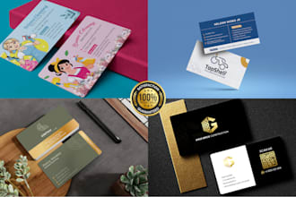 do professional business card design, visiting card, thank you card