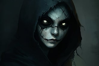 draw dark fantasy horror and creature illustrations