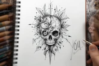 do a hand drawn custom tattoo design for you