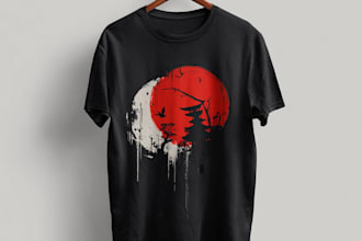 draw a japanese t shirt illustration