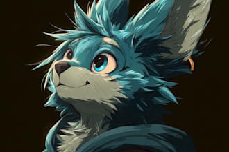 draw custom furry reference sheet character