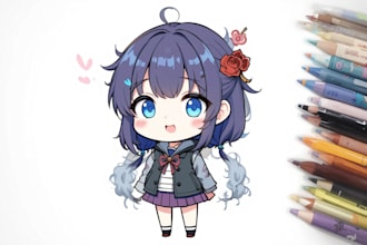 draw chibi character with cute art style