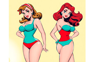 draw a pin up girl and pin up girl