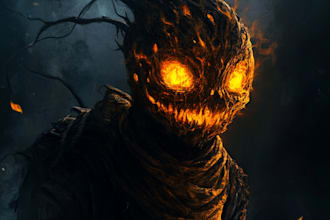 draw fantasy or horror character illustration