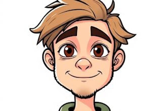 draw cartoon vector portrait with your face