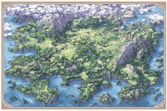 make fantasy map illustration for dnd, novels