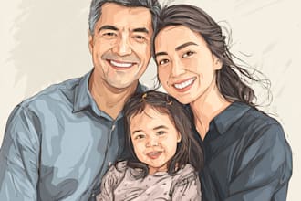 draw colorful digital portraits of your family