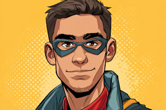 draw you into superhero cartoon character