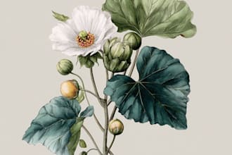 make botanical illustration with hand drawn