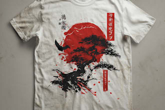 make a japanese t shirt design