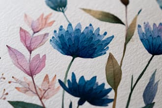 make botanical illustration of plant, flower illustration