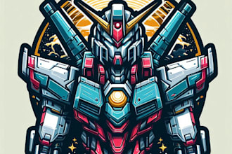 draw artsy character and mecha design in my abstract style